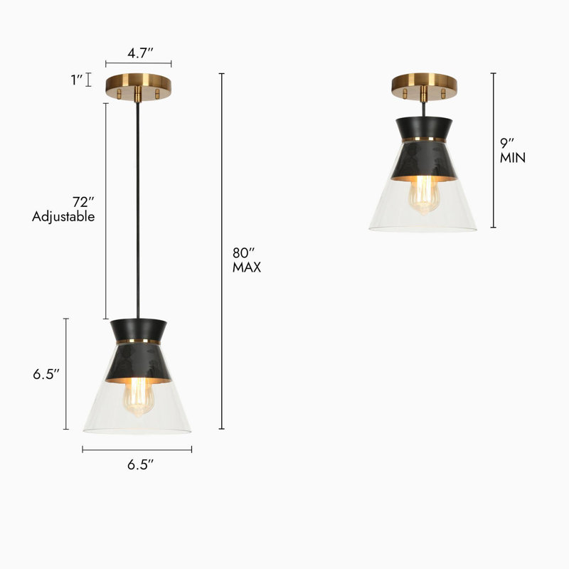 Breakwater Bay Austinburg 1 Light Single Cone Pendant Wayfair